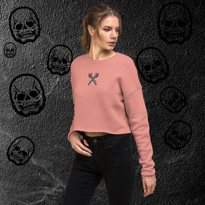 Women's Embroidered Cropped Sweatshirt X